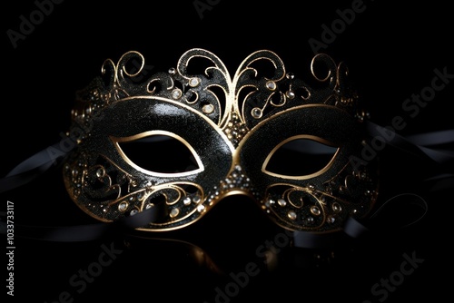 Venice mask carnival black black background.