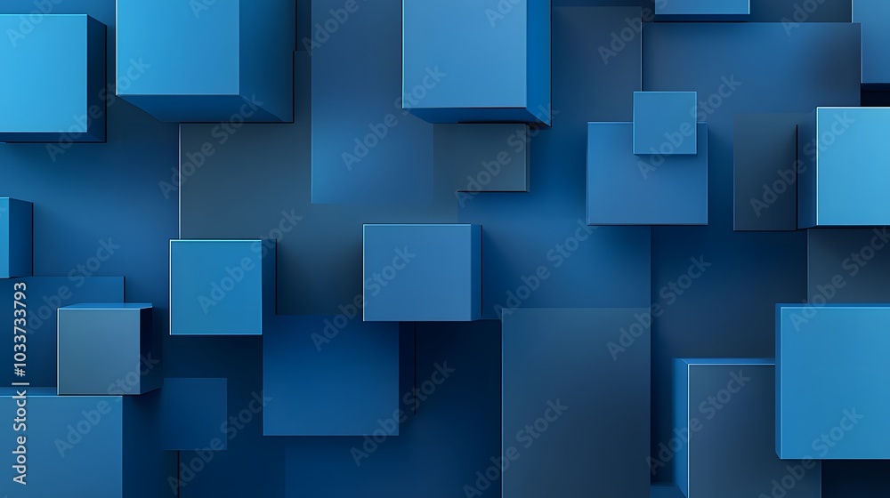 Blue background with 3D blocks in shades of blue, creating an abstract and modern design for digital or technology-themed designs Blue background with 3D blocks in shades of blue, creating an abstract and modern design for digital or technology-themed designs