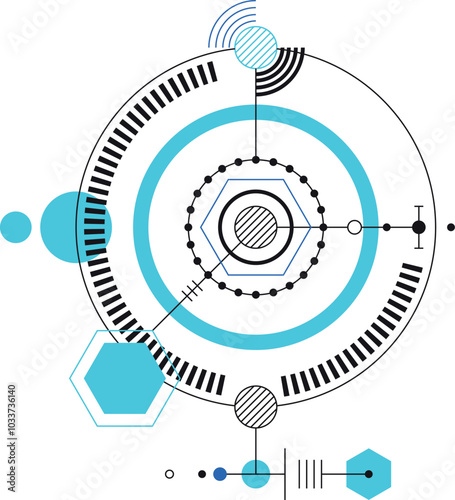 Abstract scientific shapes. Futuristic interface style elements