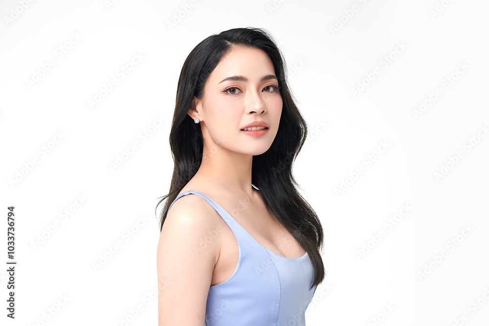 Beautiful young asian woman with clean fresh skin on white background, Face care, Facial treatment, Cosmetology, beauty and spa, Asian women portrait. Beautiful young asian woman with clean fresh skin on white background, Face care, Facial treatment, Cosmetology, beauty and spa, Asian women portrait.