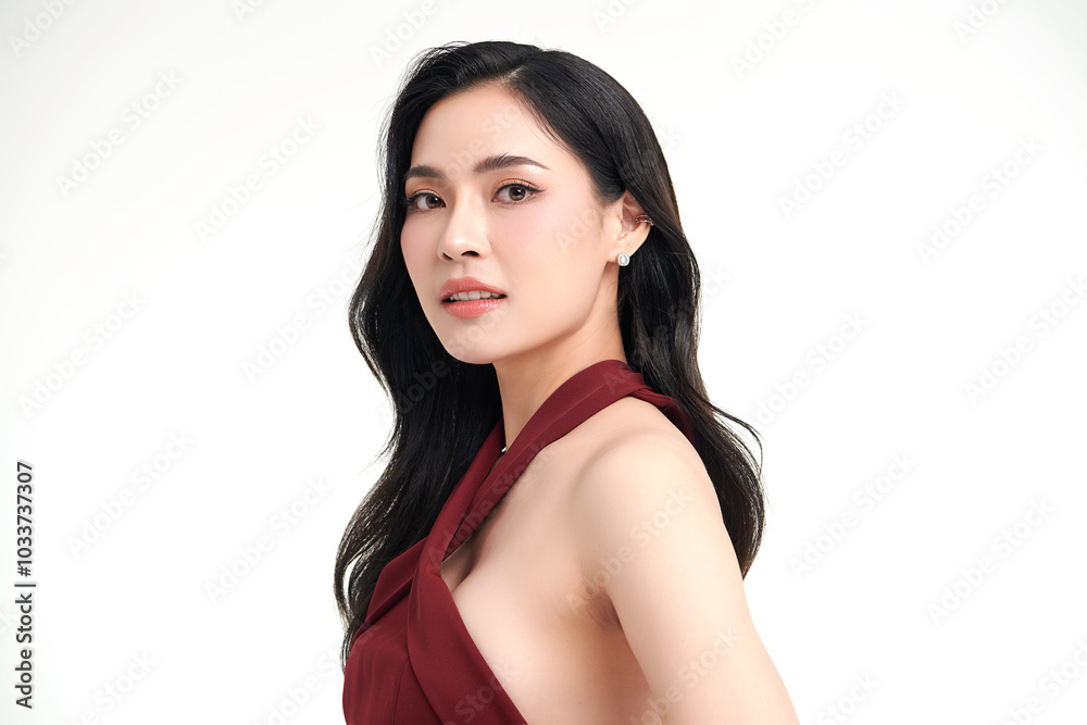 Beautiful young asian woman with clean fresh skin on white background, Face care, Facial treatment, Cosmetology, beauty and spa, Asian women portrait. Beautiful young asian woman with clean fresh skin on white background, Face care, Facial treatment, Cosmetology, beauty and spa, Asian women portrait.