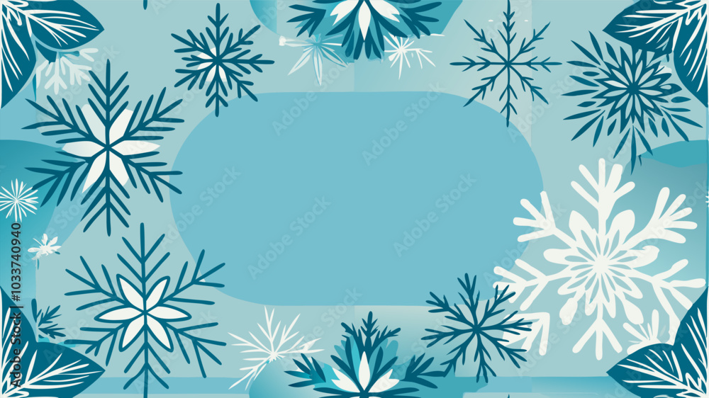 Christmas holiday frame with snowflakes for Christmas cards, greetings or social media posts.Vector flat illustration Christmas holiday frame with snowflakes for Christmas cards, greetings or social media posts.Vector flat illustration