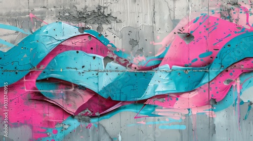 graffiti in pink and blue colors. photo