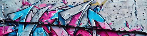 graffiti in pink and blue colors. photo