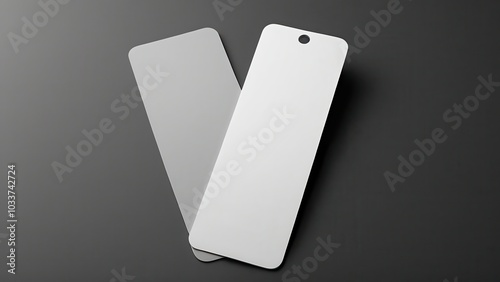 Realistic bookmark mockup featuring a simple, rectangular design. Perfect for showcasing book-related designs or promotional materials in a clean, minimal setting