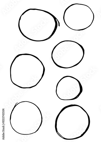 Hand-drawn ink circles