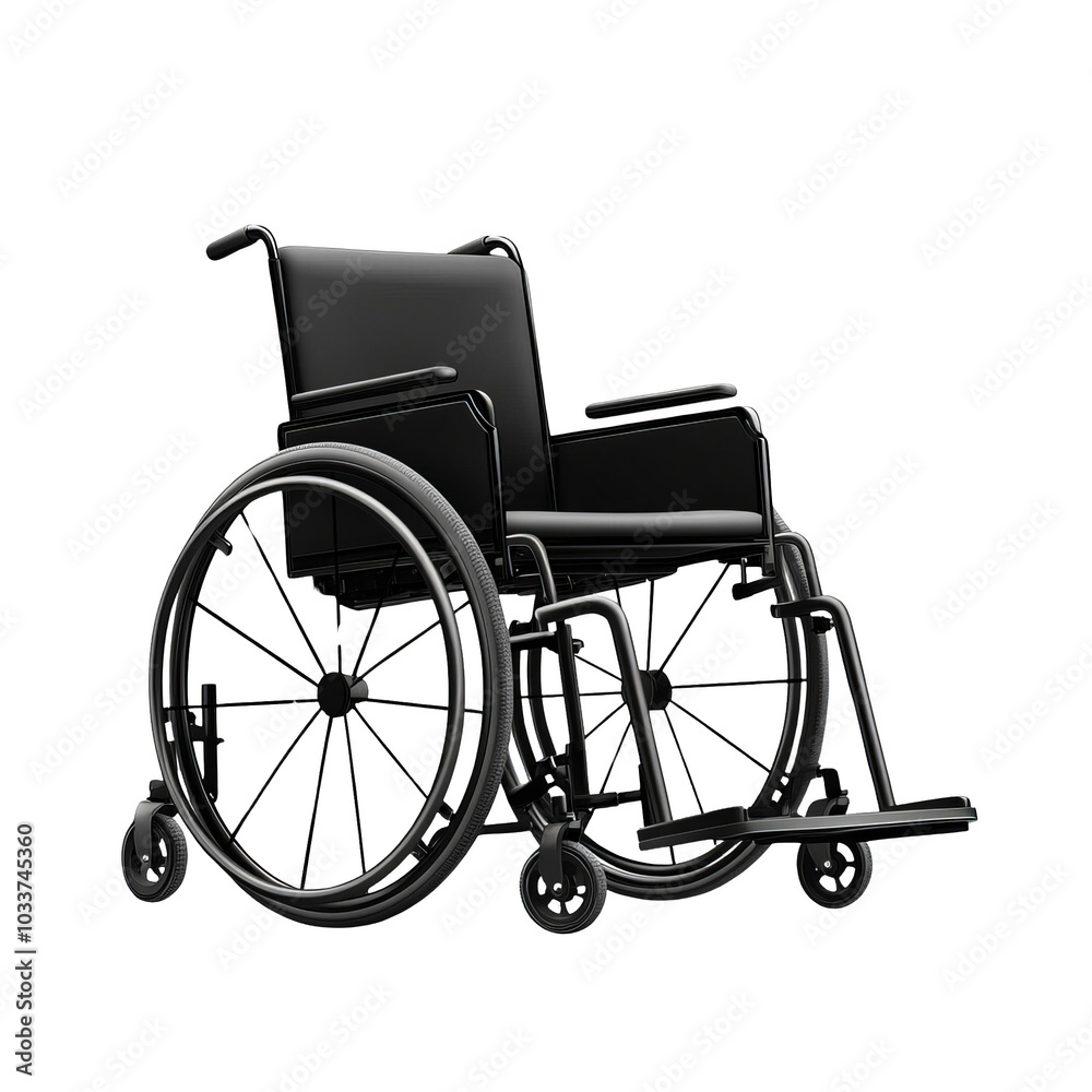 Black wheelchair on white isolated background. Black wheelchair on white isolated background.