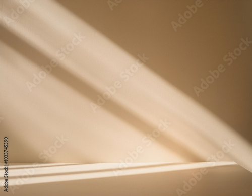 Obraz na płótnie Background image for design or product presentation, with a play of light and shadow, in light, warm neutral tones w salonie