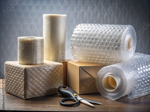 High-Quality Bubble Wrap Product Photography for Packaging Supplies, Bubble Protection, and Shipping Solutions - Ideal for E-commerce and Marketing Use