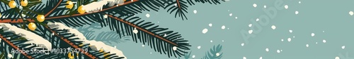 Wallpaper Mural spruce branches in snow illustration. Torontodigital.ca