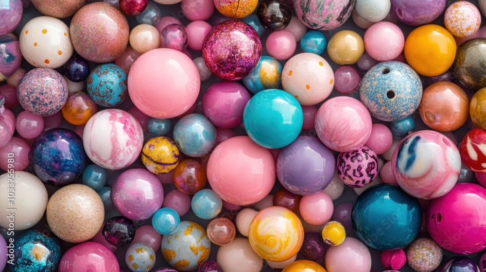 A Close-Up View of Colorful, Shiny, and Smooth Spheres A Close-Up View of Colorful, Shiny, and Smooth Spheres