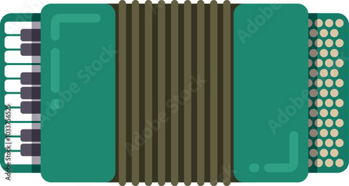 Accordion color icon. French traditional music instrument