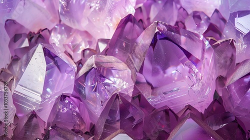 Close-up shot of amethyst crystals.