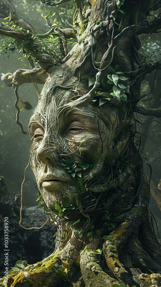 Magic trees with a human face. Magic trees with a human face.