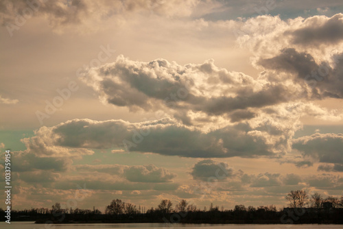 sunset over the lake