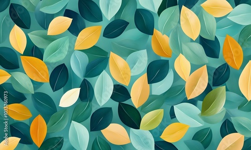 Leaf_background_green_teal_yellow,generation AI