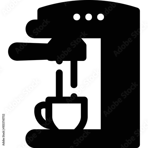 Simple vector icon coffee machine