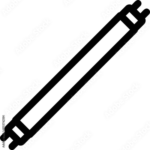 Simple vector icon fluorescent light bulb