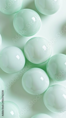 mint candies on white background.