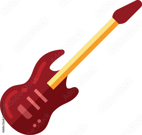 Guitar cartoon icon. Rock music instrument symbol