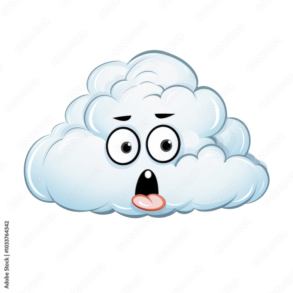 Cloud with a face Clipart Illustration Cloud with a face Clipart Illustration