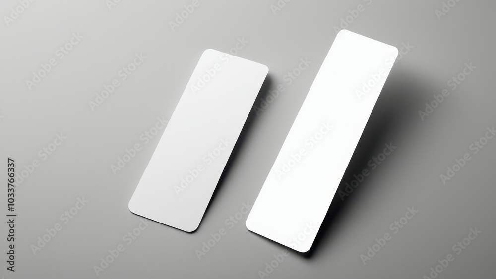High-quality bookmark mockup displaying a clean, vertical layout. Ideal for design presentations, product promotions, or branding purposes with no logos or text High-quality bookmark mockup displaying a clean, vertical layout. Ideal for design presentations, product promotions, or branding purposes with no logos or text