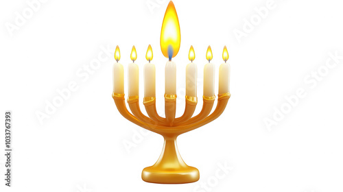 Elegant Hanukkah Candle Design for Festive Celebrations, PNG File, Transparent Background
 photo