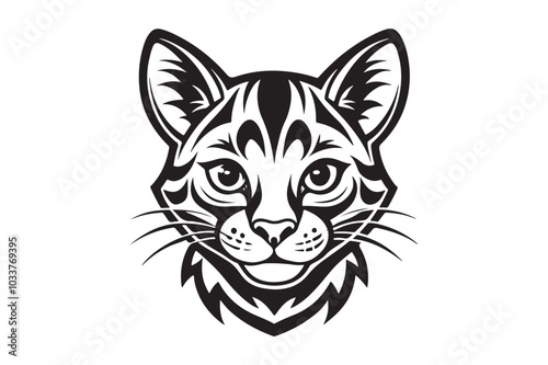 Ocelot Head silhouette vector illustration, Ocelot Head silhouette Vector photo