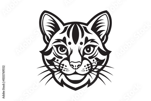 Ocelot Head silhouette vector illustration, Ocelot Head silhouette Vector photo