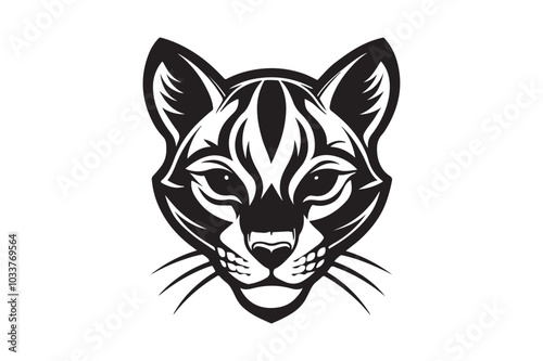 Ocelot Head silhouette vector illustration, Ocelot Head silhouette Vector photo