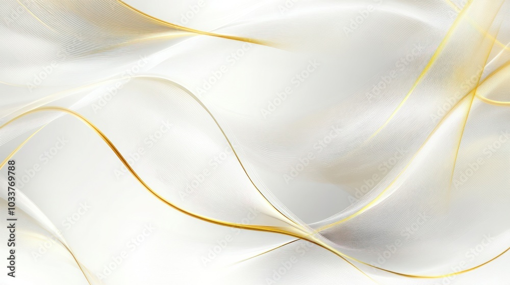Fototapeta premium Abstract Gold and White Waves