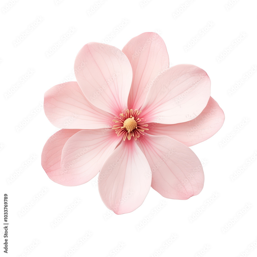 Obraz premium Beautiful pink magnolia flower isolated on transparent background.