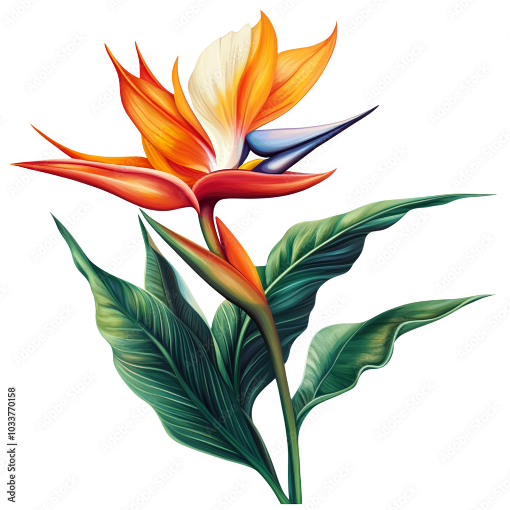 Stunning Bird of Paradise Displaying Vivid Colors in a Tropical Setting Capturing the Beauty of Nature Perfect for Educational and Artistic Uses Stunning Bird of Paradise Displaying Vivid Colors in a Tropical Setting Capturing the Beauty of Nature Perfect for Educational and Artistic Uses