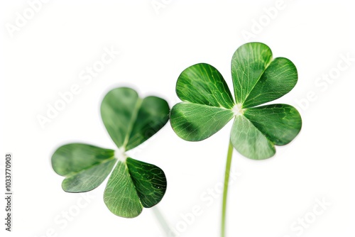 Isolated Clover Plant on a White Background Perfect for Nature-Themed Designs and Educational Materials
