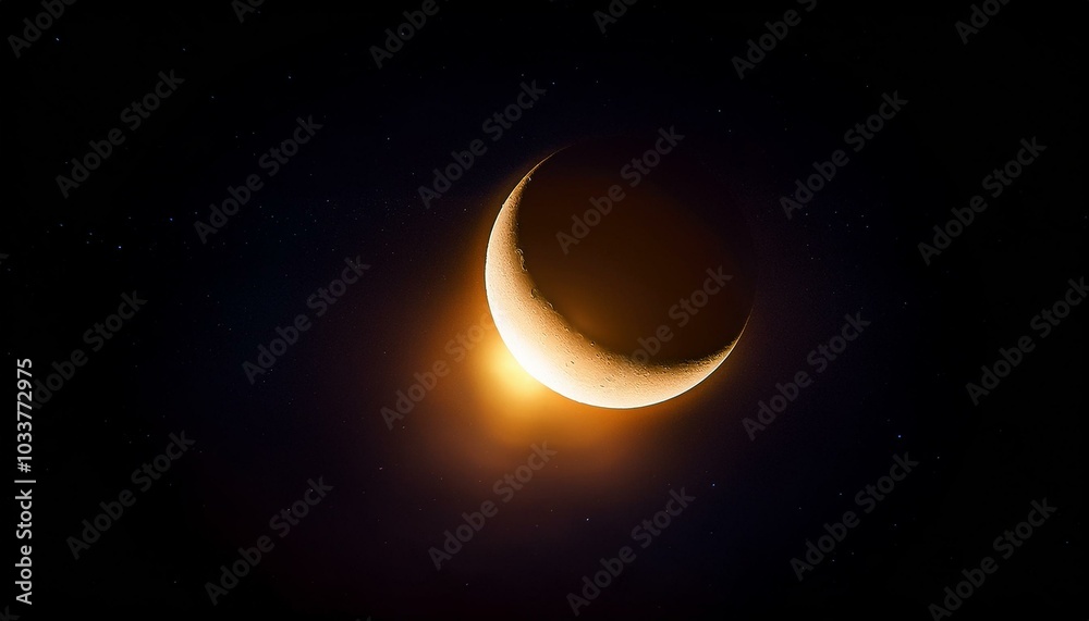 Obraz premium A night sky adorned with a lovely moon. 