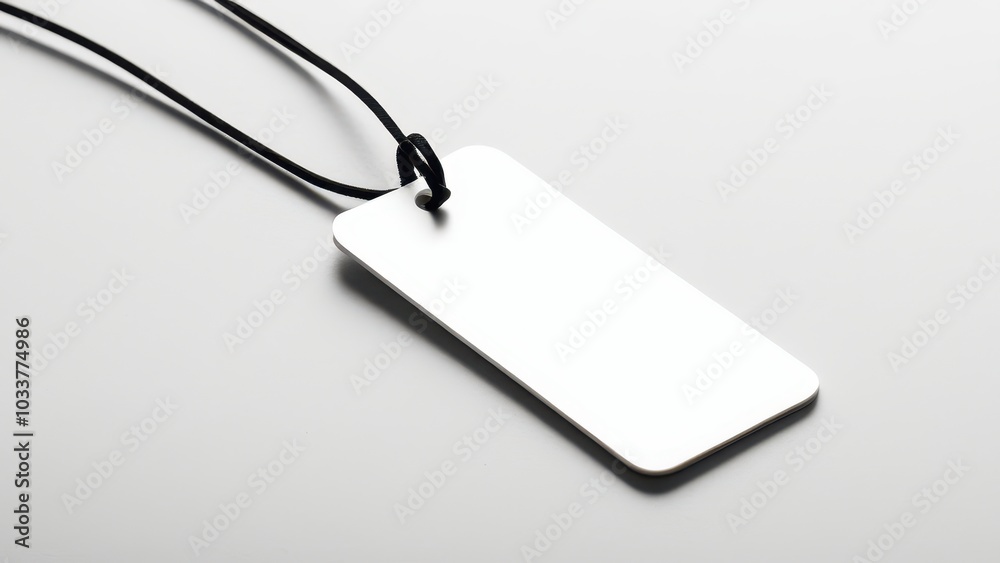 Fototapeta premium Realistic bookmark mockup featuring a simple, rectangular design. Perfect for showcasing book-related designs or promotional materials in a clean, minimal setting