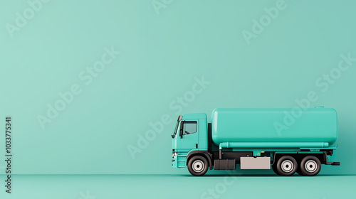 Gasoline tanker, fuel-efficient delivery system, green energy concept, 3D illustration