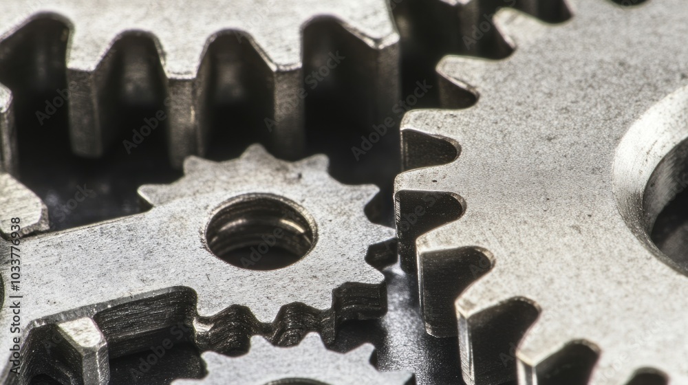 Close-up of Interlocking Metal Gears Close-up of Interlocking Metal Gears