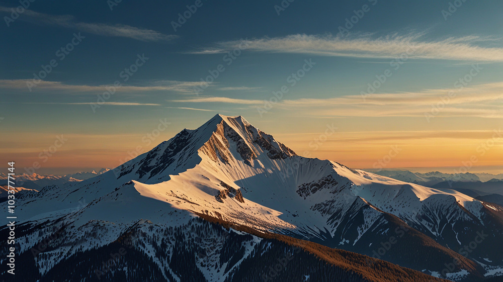 Fototapeta premium Frost-Covered Mountain at Dawn