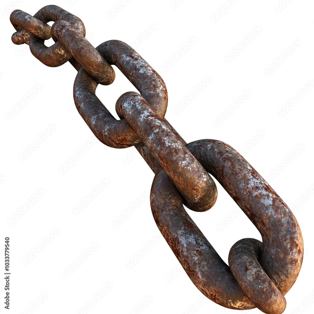 A Detailed Image of a Broken Chain Link Representing Weakness and Vulnerability in Connections and Relationships for Various Design Applications A Detailed Image of a Broken Chain Link Representing Weakness and Vulnerability in Connections and Relationships for Various Design Applications