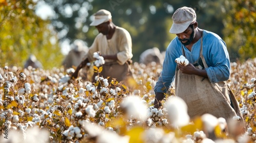Field workers or slaves in the past who picked cotton in the field