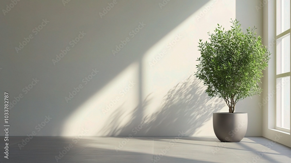 Peaceful Indoor Plant in Bright Modern Space Peaceful Indoor Plant in Bright Modern Space
