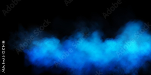 Fog or smoke, blue smog clouds on floor, isolated transparent special effect. Vector illustration, morning fog over land or water surface, magic haze.	