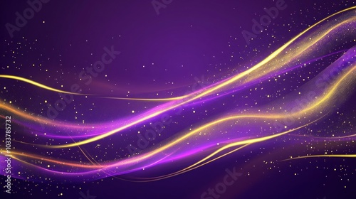 Abstract Purple And Gold Lines Background