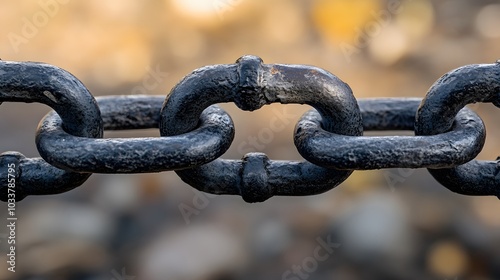 Close-up of an iron chain, symbolizing the strength and resilient idea behind it, representing resilience in home life