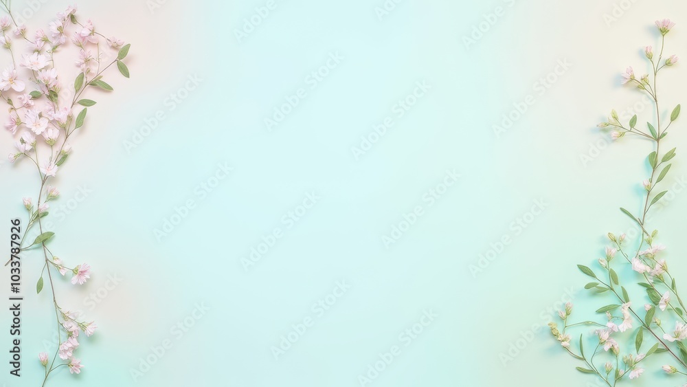 Fototapeta premium Elegant Floral Frame with Soft Background