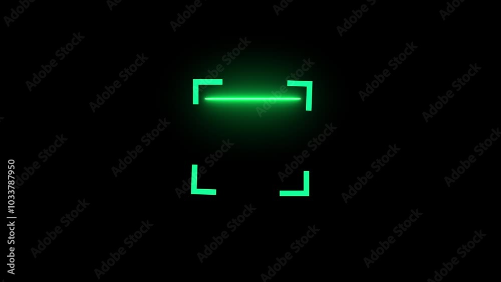 Neon line QR code animated lineal symbol icon. Scanning QR code symbol. Futuristic laser background. Seamless loop. 4k video