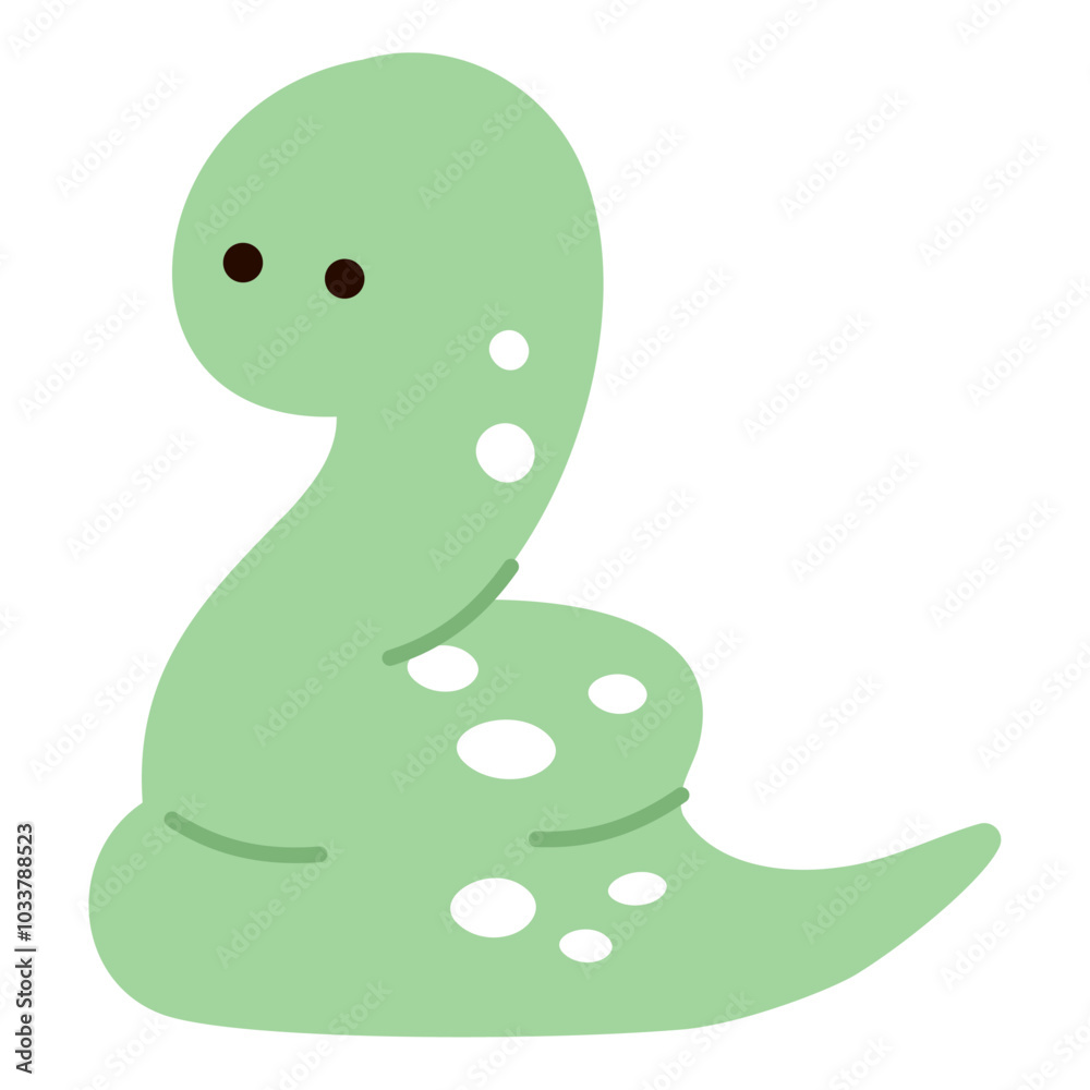 Naklejka premium とぐろを巻いたへびのイラスト
