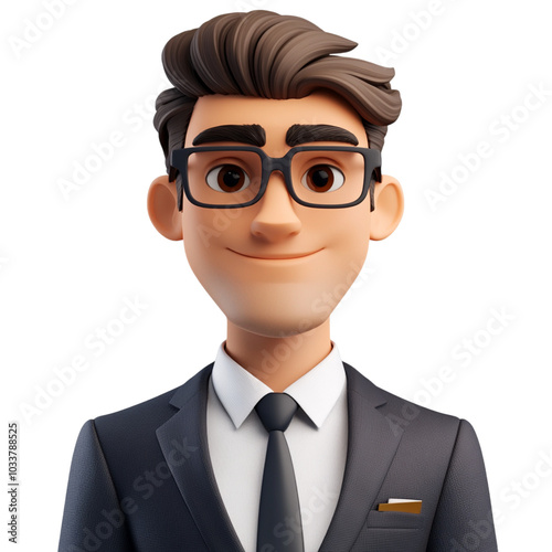 Professional Businessman Avatar Image for Corporate Use in Presentations, Websites, and Profiles