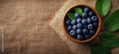 Top view from fresh Vaccinium myrtillus photo